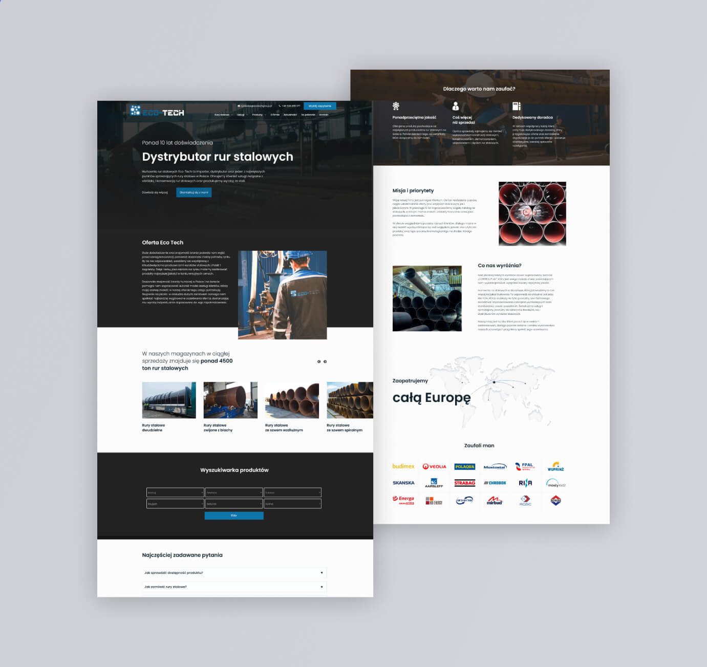 Strony www Rybnika Dystrybutor rur stalowych