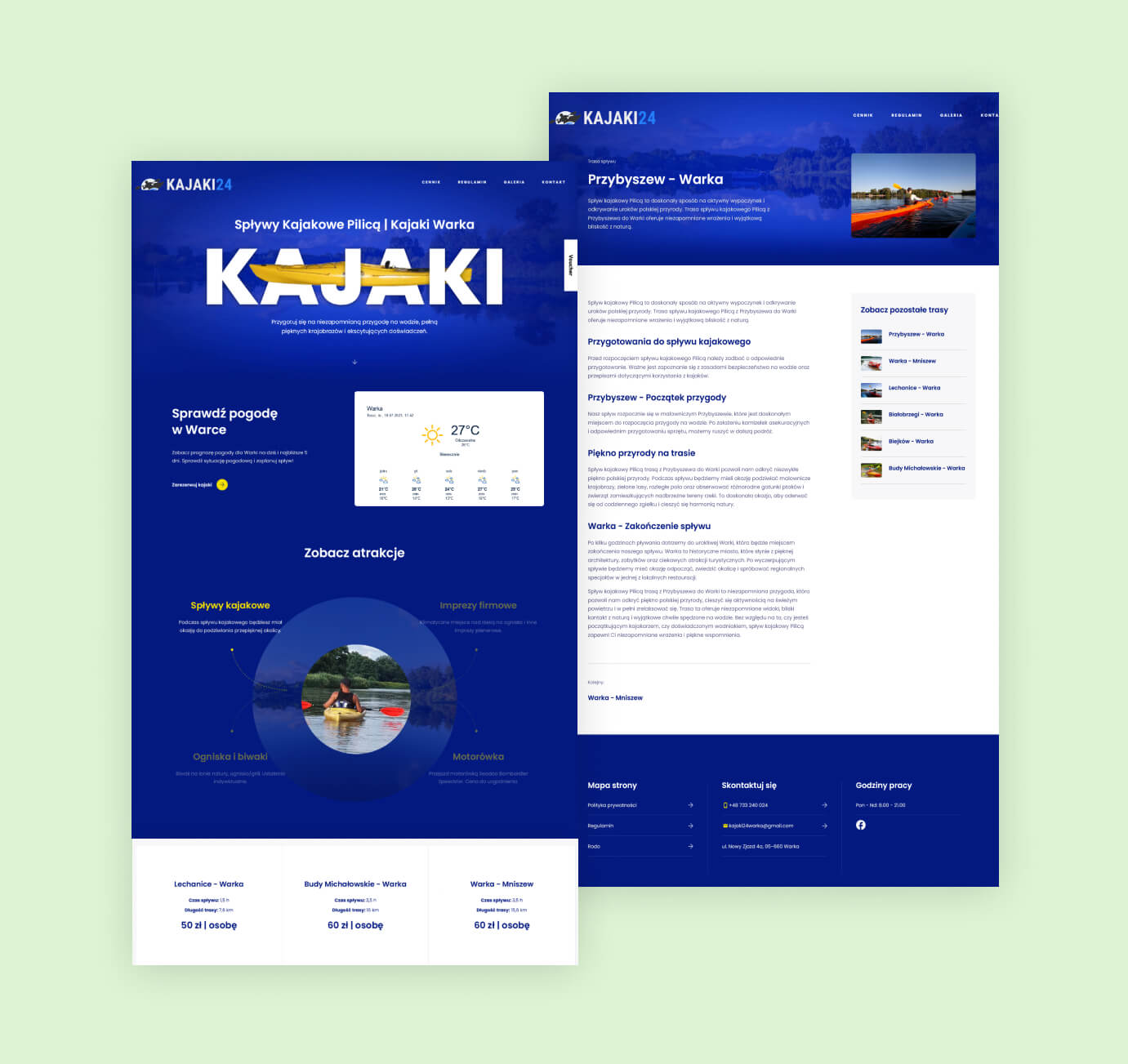 Strony www Rybnika Wypożyczalnia kajaków